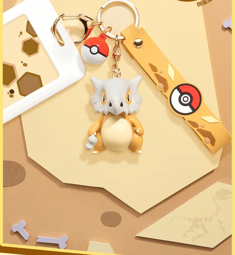 Genuine Pokemon Morpeko Keychain Gengar Meowth Cubone Jigglypuff Mimikyu Anime Action Figure Toy Keyring Fragrance Pendant Gift