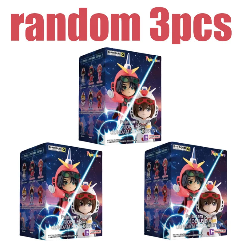 Original Bandai Pajamars Series Mobile Suit Gundam Seed Destiny Blind Box Athrun Zala Toy Cagalli Yula Athha Mystery Box Model