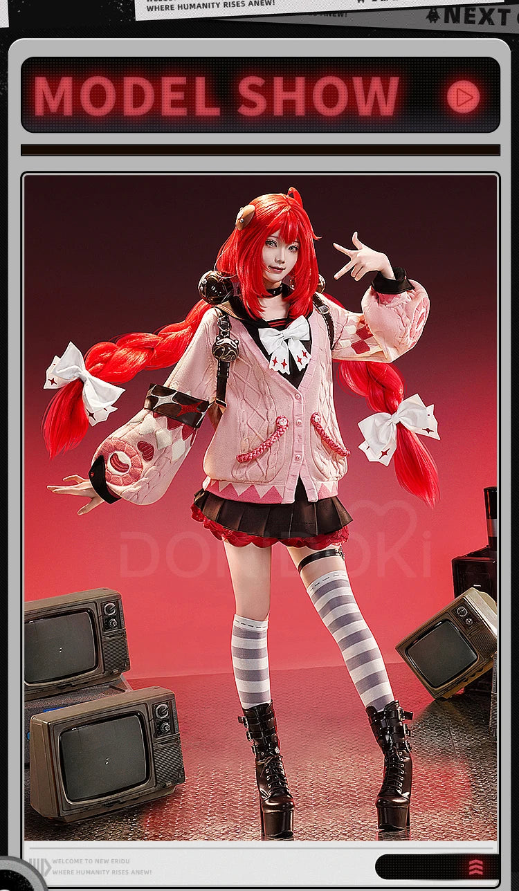 Ukinami Yuzuha Cosplay Costume Game Zenless Zone Zero DokiDoki-SR ZZZ Women Cute Pink Sweater Yuzuha Halloween Cosplay