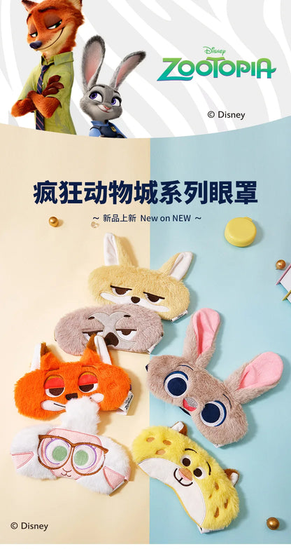 Disney Children's Plush Eye Mask Zootopia Cartoon Design Sleep Sunscreen Napping Mask for Students Cute And Crazy Gift