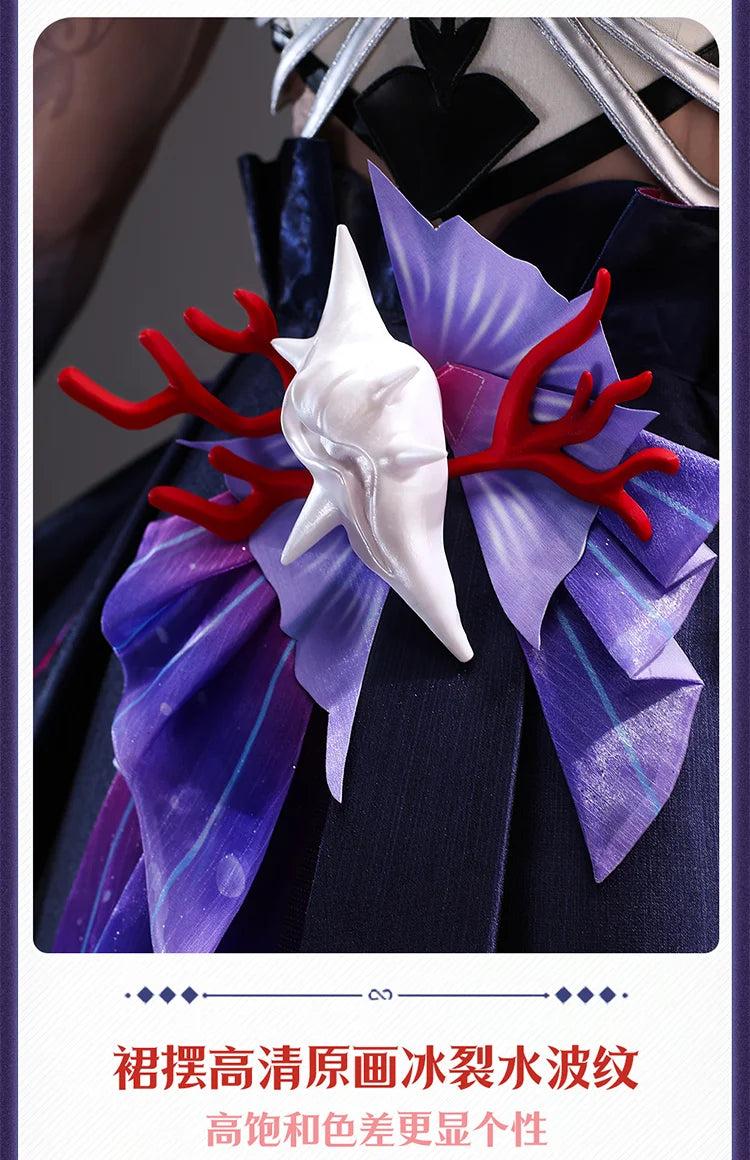 Honkai Star Rail Hysilens Cosplay Costume Wig Dress Earrings Headwear Rings Metal Accessories Halloween Party Women Girls iCoser