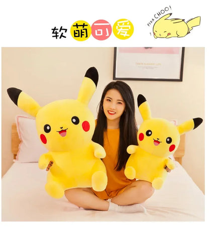 25/30/40/70CM Big Size Pokemon Pikachu Plush Cartoon Animal Stuffed Toys Kawaii Ornament Cushion Plushies Children Toy Gift