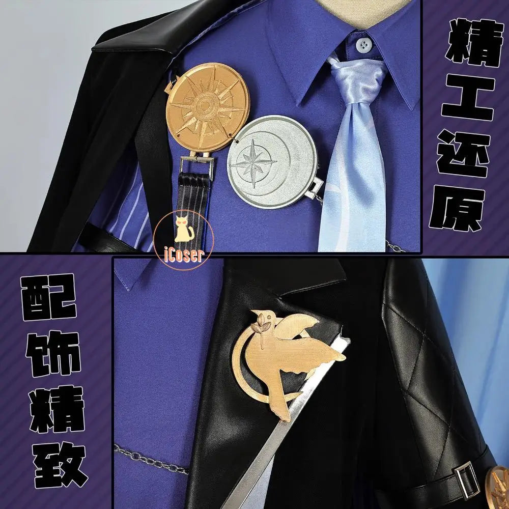 Zenless Zone Zero Hugo Cosplay Costume Wig Hat Mockingbird New Eridu Hugo Vlad Ravenlock Halloween Party for Women Men Cos Props