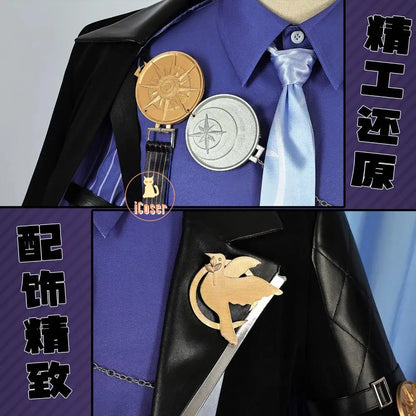 Zenless Zone Zero Hugo Cosplay Costume Wig Hat Mockingbird New Eridu Hugo Vlad Ravenlock Halloween Party for Women Men Cos Props