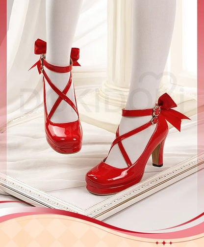 IN STOCK Kaname Madoka Shoes Anime Cosplay DokiDoki Women Red Cute Cosplay Shoes Kaname Madoka Cosplay