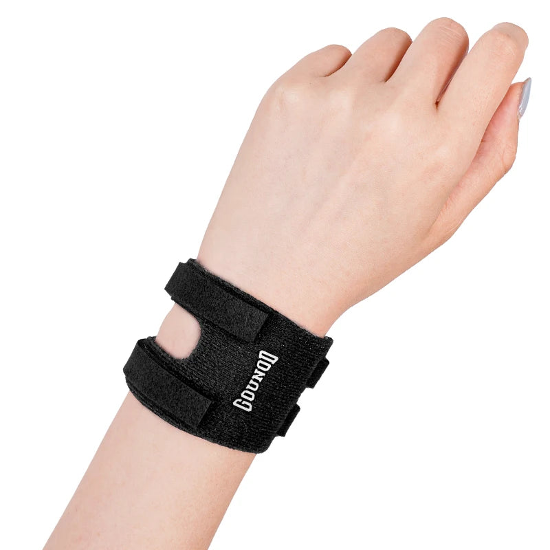 Wrist Support Brace Straps Wraps for Weightlifting Gym Training Powerlifting – 1pc/2pcs Wristband - bk / 2pc