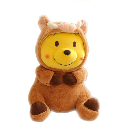 Disney 35-65cm Large-sized Winnie The Pooh Plush Toy with A Removable Hat A Cuddly Doll for Sleeping and Hugging Festival Gifts