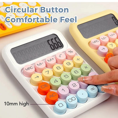 Keyboard Calculator Office 12-digit Mechanical Buttons Calculator Cute Candy Color School Supplies Students/Finance Stationery