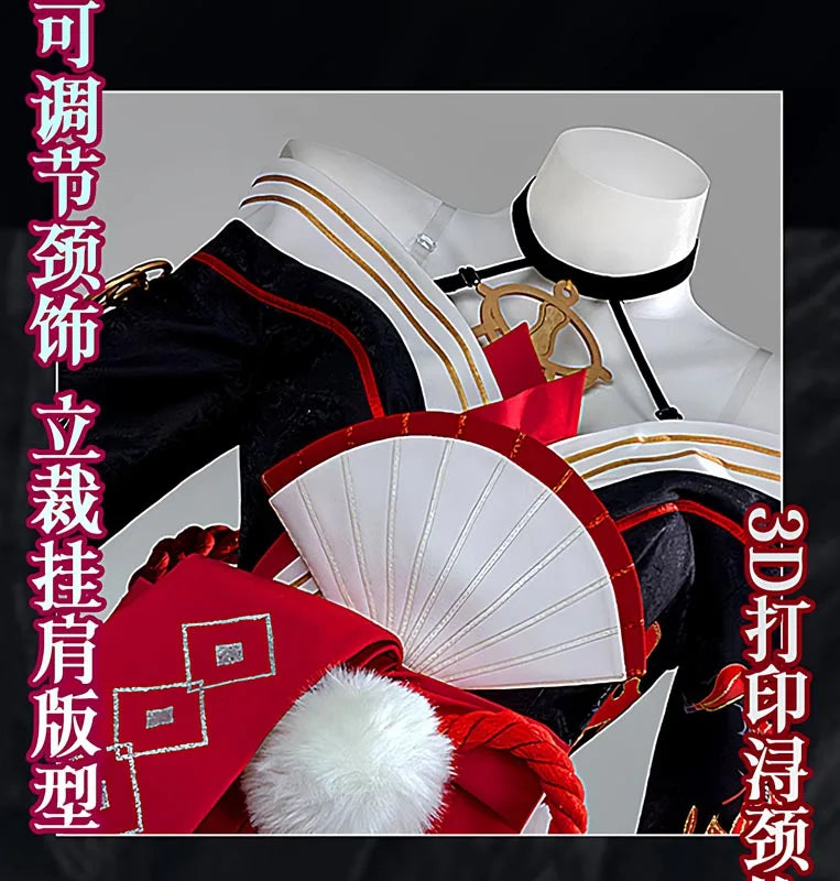 Neverness To Everness Hotori Cosplay Costume Dress Headwear Earrings Game NTE Outfit Halloween Party for Women Girls Role Play