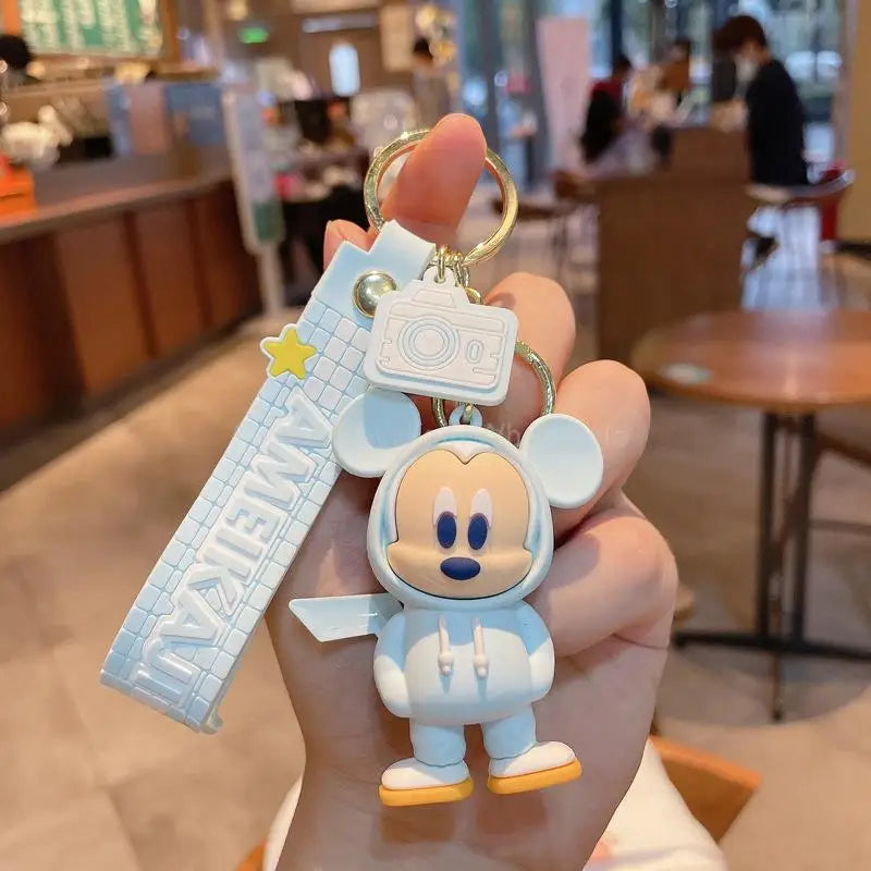 Anime Cartoon Disney Keychain Mickey Mouse Minnie Figure Keychains Donald Duck Piglet Key Chain Model Kids Toys Children Gift