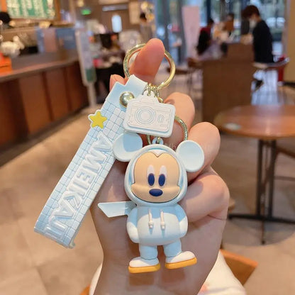 Anime Cartoon Disney Keychain Mickey Mouse Minnie Figure Keychains Donald Duck Piglet Key Chain Model Kids Toys Children Gift