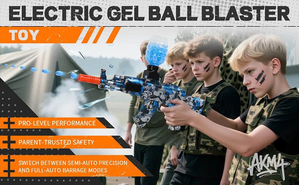 Yuizukeot Gel Ball Blaster 2-Pack ABS Plastic Electric Gun - Blue