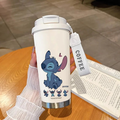 Disney Cup Anime Lilo & Stitch Water Bottle Water Cup Student Kid Anime Stitch Insulated Cup Stainless Steel Drinking Cups Gifts