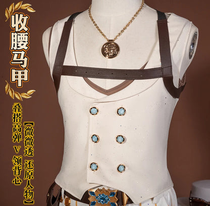 Identity V Prospector Cosplay Costume Wig Norton Campbell Uniform Gambler in The Spotlight Halloween for Women Men Carnival Prop