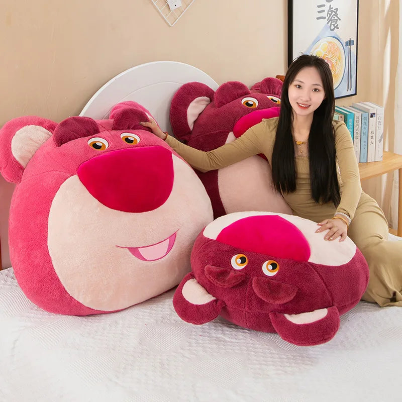 65cm Disney Toy Story 4 Strawberry Bear Cute Girl Heart Bear Backrest Plush Toy Doll Pillow Doll Cushion with Strawberry Flavor