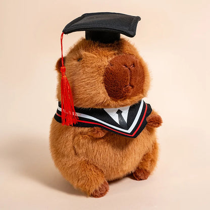 2025 Graduation Gift Stuffed Animal Plushies Capybara Bear Dog Soft Toy Cute Plush Owl with Bachelor's Gown Doctoral Cap