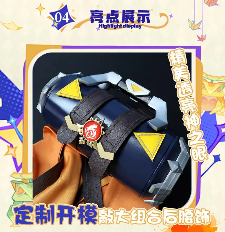 Genshin Impact Bennett Cosplay Costume Wig Uniform Adventures in Blazing Hue New Skin 3D Accessories Halloween Party Women Men