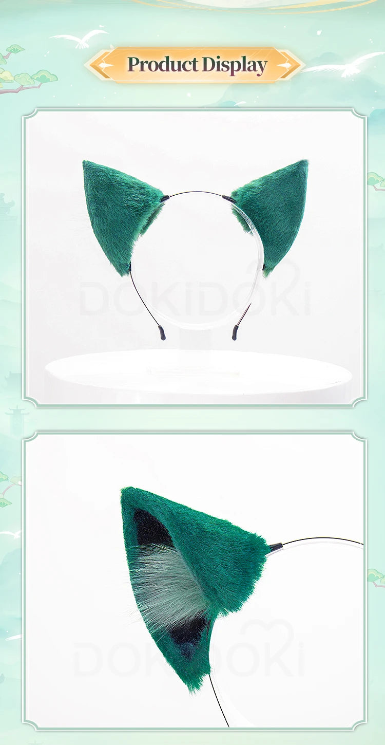 IN STOCK Maomao Tail Ears Cosplay Props Anime The Apothecary Diaries Cosplay DokiDoki Women Cute Green Cat Tail Maomao Cosplay