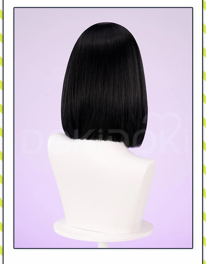 IN STOCK SUA Wig Anime Cosplay Wig Alien Stage DokiDoki Women 35cm Black Short Hair Ear Clips Heat Resiatant Hair Free Wig Cap