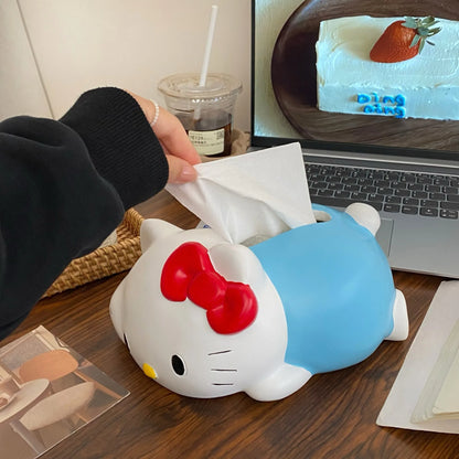 New Sanrio Hello Kitty Tissue Box Cute Party Paper Drawing Box Creative Design Napkin Storage Box
