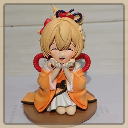 Anime Yoimiya Cute Girl Genshin Impact Figures Kawaii Figurines Q Version 14cm PVC Collection Birthday Decoration Toys Gift