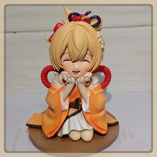 Anime Yoimiya Cute Girl Genshin Impact Figures Kawaii Figurines Q Version 14cm PVC Collection Birthday Decoration Toys Gift