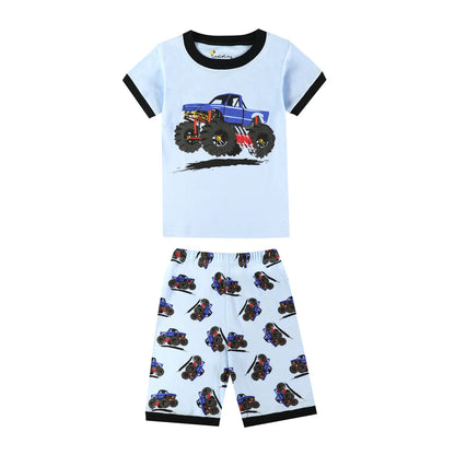 Summer Clothing Children Pajamas Sets for Boys Baby Sleepwear Set Two Piece Kids Pijama Top Short Pants Outfits Home Wear Suits