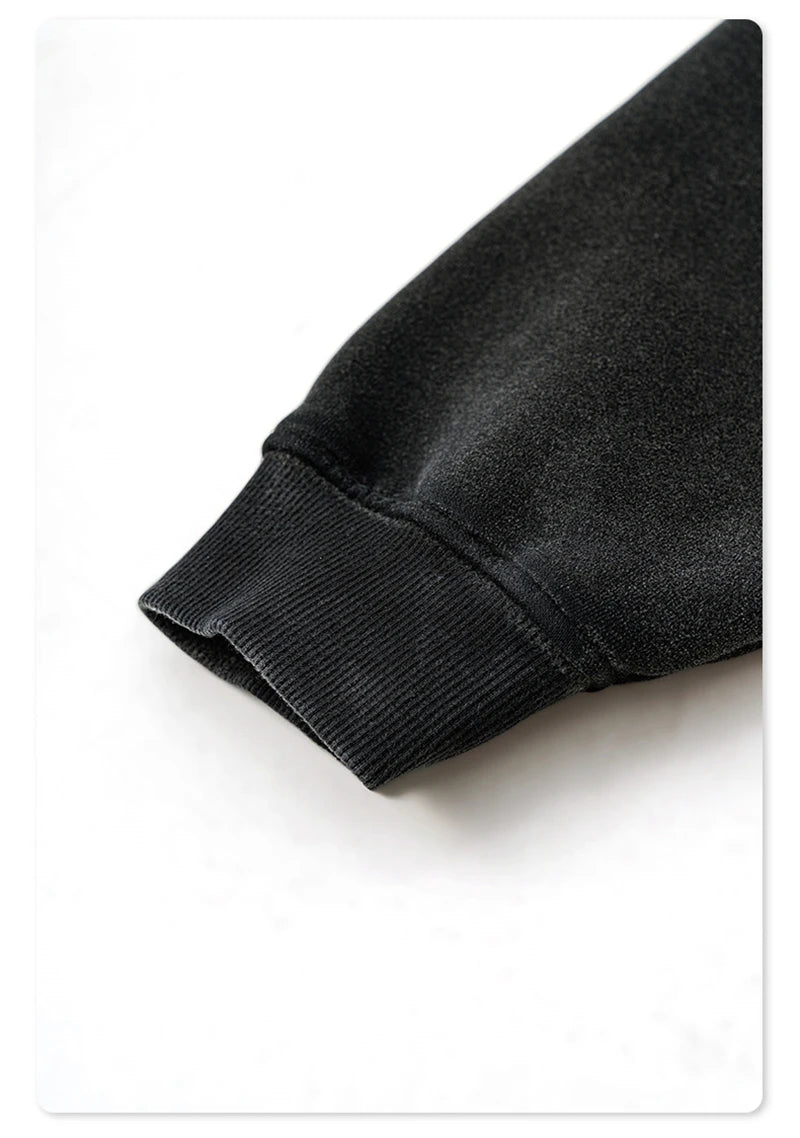 ZODF 2024 Winter Unisex Washed Fleece Hoodies 360gsm Warm Loose Retro Hooded Sweatshirts HY0870