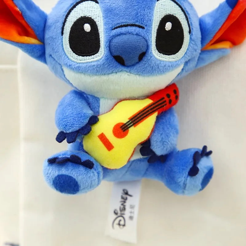 Disney Toy Story Stitch Kawaii Plush Toys Guitar Cartoon Stuffed Anime Bag Keychain Pendant Car Keyring Birthday Christmas Gifts