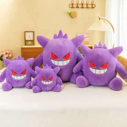 30/80cm Pokemon Gengar Stuffed Plush Toys Cartoon Cute Anime Dolls Huge Purple Pokémon Plushie Pillow Birthday Gift for Kids