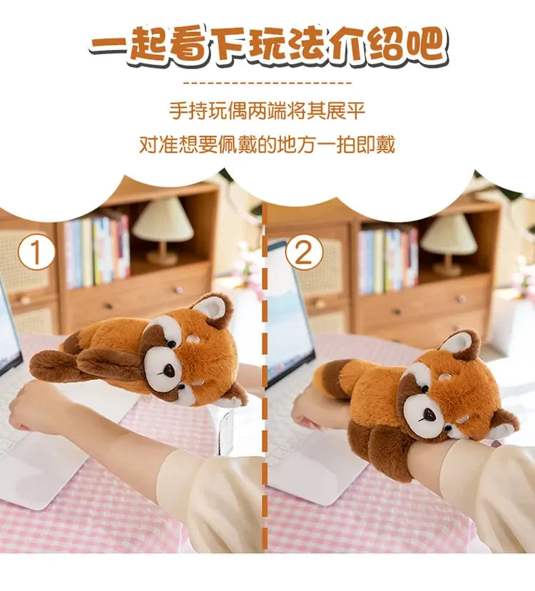 Baby Raccoon Koala Pop Ring Plush Toy Capibala Pat Bracelet Doll Soft Stuffed Animal Cushion Christmas Gifts for Kids and Girls