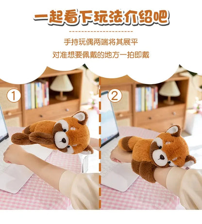 Baby Raccoon Koala Pop Ring Plush Toy Capibala Pat Bracelet Doll Soft Stuffed Animal Cushion Christmas Gifts for Kids and Girls