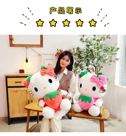 20-45cm Aoger Hello Kitty Plush Toys Anime Kawaii Pillow Doll Stuffed Animal Children Plushies Decoration Peluche Birthday Gift