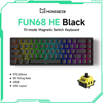 Akko MonsGeek FUN68 & FUN60 PRO&MAX HE Magnetic 60% 65% Gaming Keyboards Rapid Trigger 8K Custom Keyboard for Esports