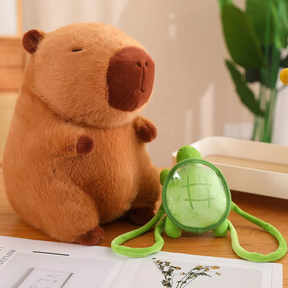 New 23-25cm Xmas Capybara Plushies Kawaii Capibara with Hat Apple Scarf Decor Soft Plush Toy Christmas Gift For Kids Children