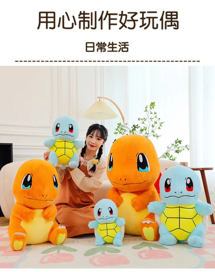 35-60CM Big Size Pokemon Charmander Plushies Squirtle Cartoon Anime Peluche Ornament Comfortable Soft Doll Children Toy Gift