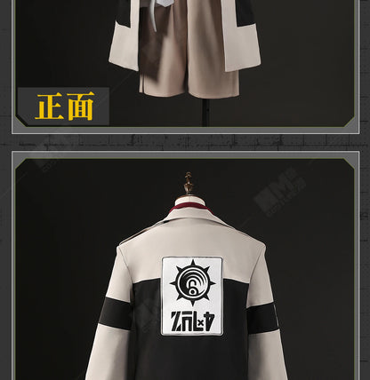 Anime Gachiakuta Enjin Cosplay Costume Wig Uniform Embroidery Earrings Badge Akuta Cleaners Halloween Party Women Men Role Play