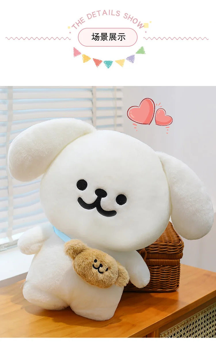 45/70cm Big Size Maltese Backpack Cartoon Anime Plush Stuffed Doll Kawaii Room Decoration Plushies Pillow Ornament Children Gift