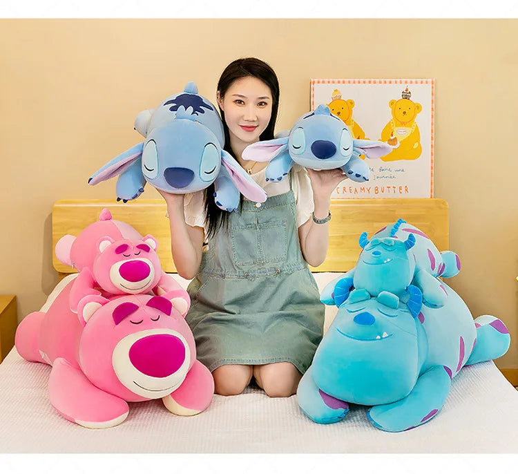 80cm Big Size Disney Lotso Stitch James P. Sullivan Stuffed Animal Cute Plushies Room Decoration Pillow Children's Holiday Gift
