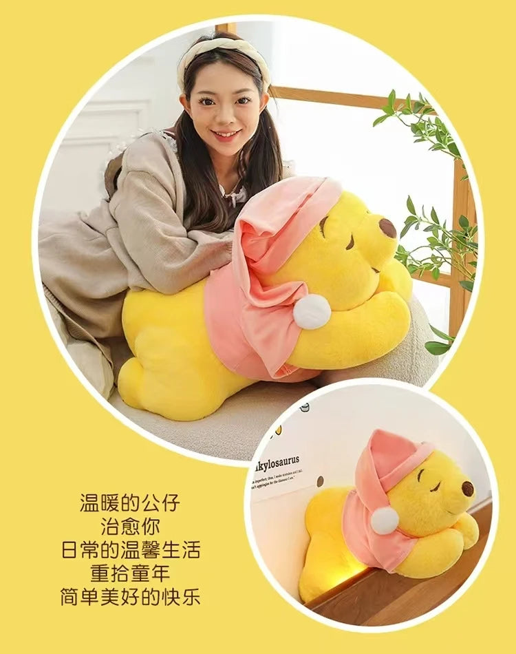 35CM-80CM New Disney Winnie The Pooh Plush Toy Cute Cartoon Bear Stuffed Doll Soft Anime Pillow Kawaii Souvenir Birthday Gift