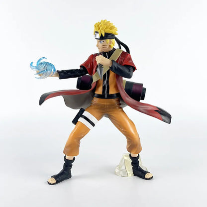22CM Anime Naruto Uzumaki Naruto Sage Mode Rasengan Battle Form Model Uchiha Sasuke Toy Gift Collection Aciton Figure Kakashi