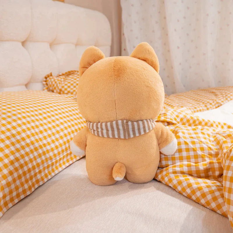 Kawaii Shiba Inu Plush Pillow Toy Soft Stuffed Dog Animal Cuddly Baby Doll for Girls Lovely Cartoon Gift Decor