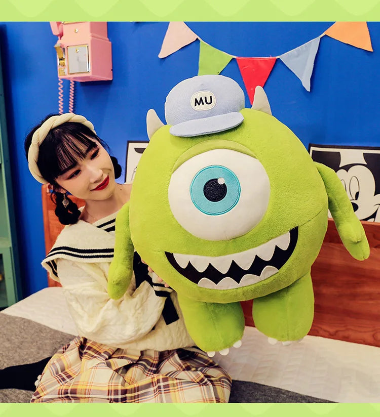 40/60CM Big Size Mike Wazowski Disney Anime Plush Stuffed Doll Kawaii Room Decoration Plushies Pillow Ornaments Holiday Gifts
