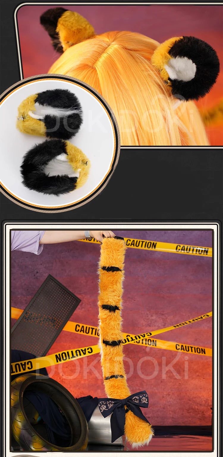 Seth Ellen Joe Hoshimi MiyabI Ju Fufu Von Lycaon Tail Ears Cosplay Props Game Zenless Zone Zero DokiDoki 125cm Tail Halloween