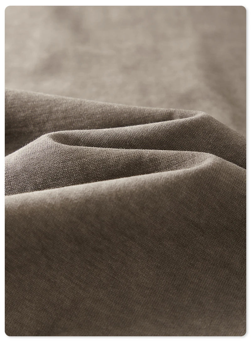 ZODF 2023 Men's Summer 255G Wash Gradient Fried Cotton T Shirt Round Neck Short Sleeve American Retro Loose T-Shirt HY0547