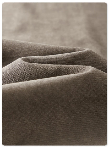 ZODF 2023 Men's Summer 255G Wash Gradient Fried Cotton T Shirt Round Neck Short Sleeve American Retro Loose T-Shirt HY0547