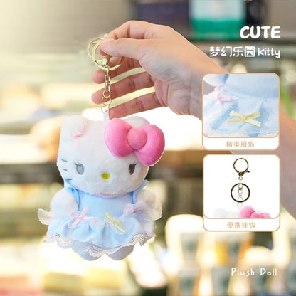 Genuine Sanrio Hello Kitty Cute Girl Keychain Car School bag Pendant Kids Plush Toys Keyring Plushier Birthday Christmas Gift