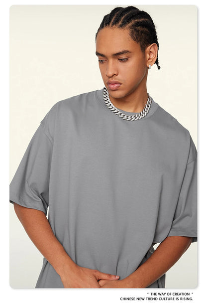 ZODF 2024 Heavy-Weight 345gsm Basic Solid T-Shirts For Men Unisex Women Summer Loose 100% Cotton T Shirt Brand Clothes HY0771