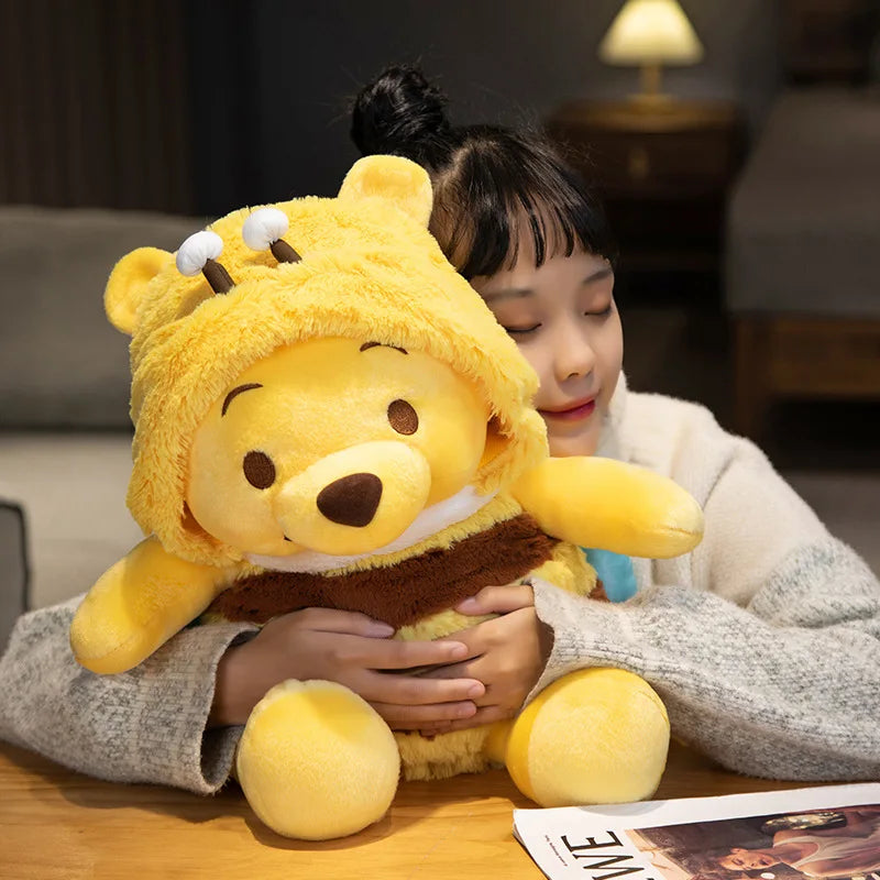 50cm Genuine Disney Bee Winnie The Pooh Plush Toys Pillow Kawaii Anime Bear Stuffed Doll Toys For Children's Birthday Xmas Gifts