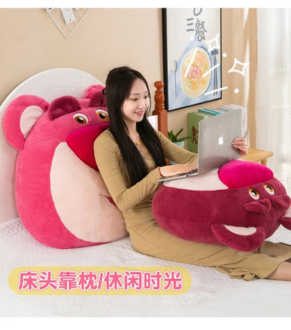 65cm Disney Toy Story 4 Strawberry Bear Cute Girl Heart Bear Backrest Plush Toy Doll Pillow Doll Cushion with Strawberry Flavor